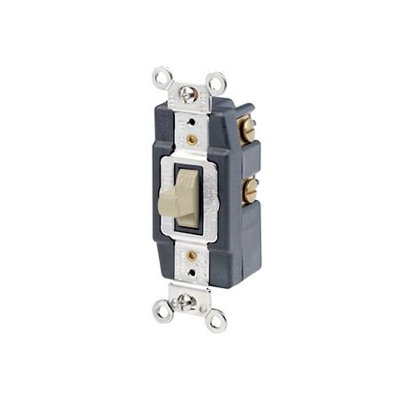 Leviton Toggle Switch, 15 Amp, 120/277 Volt, Ivory 1281-I