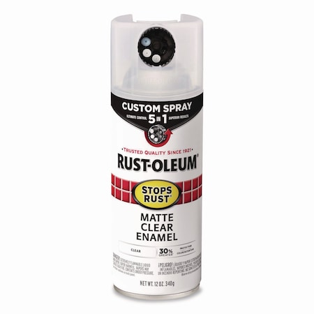Rust-Oleum Stops Rust 5-in-1 Spray Paint, Matte Clear, 12 oz Aerosol Can 376868