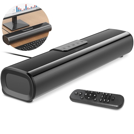 Delton 50-Watt Bluetooth Computer Speaker Soundbar for Office, Home, HI-FI Stereo -  Black SB380
