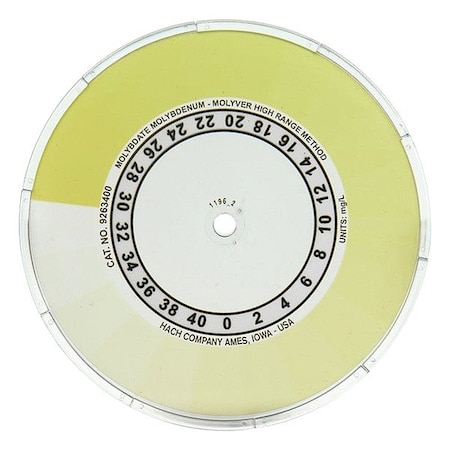 Hach Molybdate Molybdenum Color Disc, 1/4 in H 9263400
