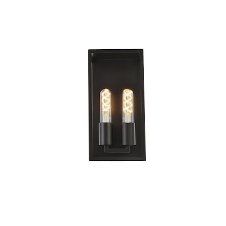 Cling Voir 2 Lights Wall Sconce, Black CL3479067