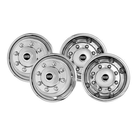 Pacific Dual Fits 1912  8 Lug Wheel Stainless Steel Set Of 4 Includes 2 Front And 2 Rear Simulators 37-1950W