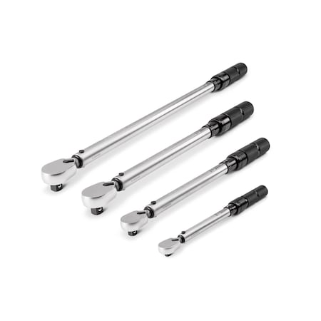 Tekton 4pc 1/4, 3/8, 1/2 Inch Dr. Dual-Direction Micrometer Torque Wrench Set (20-200in-lb, 10-300ft-lb) TRQ95903