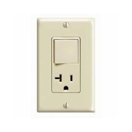 Leviton Combo Switch/Outlet, Ivory, 20A 120V 5636-I