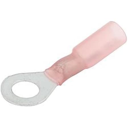 Allstar Performance 22-18 Gauge Heat Shrink Ring Terminal with 0.25 in. Hole, Red, 10PK ALL76064