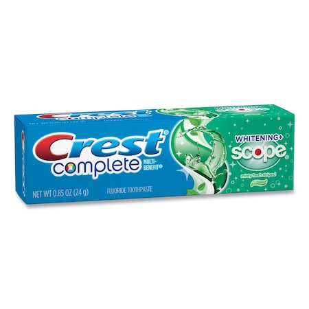 Crest Complete Whitening Toothpaste + Scope, Minty Fresh, 0.85 oz Tube, 36PK 38592CT