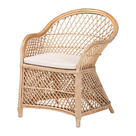 Bali & Pari Casilda Bohemian Natural Braided Rattan Arm Chair 250-13868-ZORO
