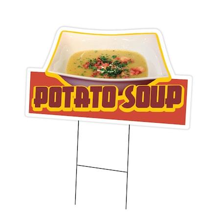 Signmission Potato Soup Die Cut Yard Sign & Stake outdoor plastic coroplast window, C-DC-1824-Potato Soup19 C-DC-1824-Potato Soup19