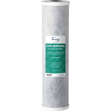 Ispring 4.5" x 20" Whole House Water Filter, Removes up to 99% PFAS, PFOA/PFOS, Chlorine, VOCs, with SGS Te FC25B-PF
