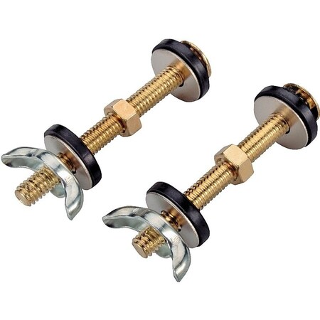 Prosource TanktoBowl Connector Kit, Steel, Brass, For Connecting Toilet Tank to Toilet Bowl PMB-483-3L