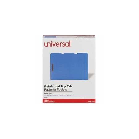 Universal One Manila Folder, 1/3 Tab, Letter, Blu, 50PK UNV13521