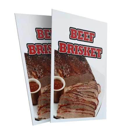 Signmission Beef Brisket, Plastic Signs Only 24 Inch x 36 Inch, Corrugated Plastic, 2PK CSB-2436-2PACK-Beef Brisket