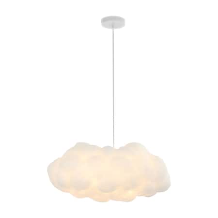 Jonathan Y Zephyr 23" 2-Light Modern Contemporary Silk LED Cloud Pendant, White JYL9073A
