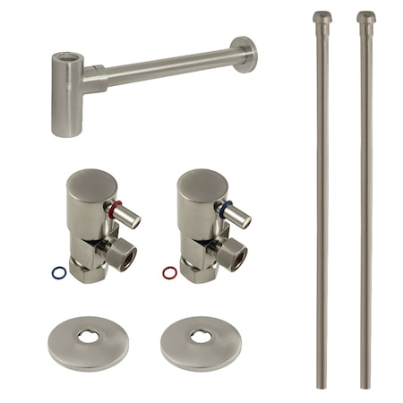 Kingston Brass Plumbing Sink Trim Kit with Bottle Trap, Brushed Nickel CD53308DLLKB30