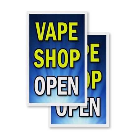 Signmission Vape Shop Open, Vinyl Decals Only 24 Inch x 36 Inch, Vinyl Decal, 2PK DSB-2436-2PACK-Vape Shop Open
