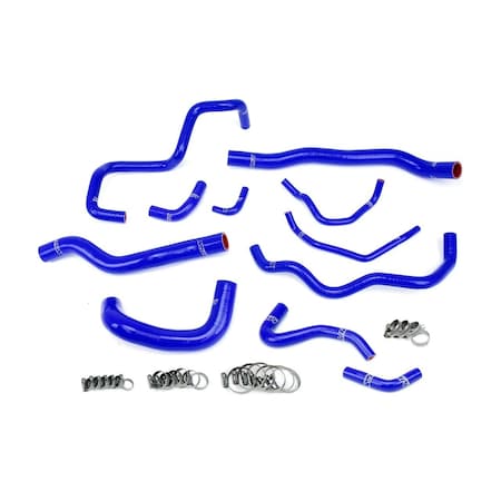 Hps Performance High Temp Reinforced Silicone Radiator, oil cooler, ancillary Coolant Hose Kit, Blue,  57-1876-BLUE
