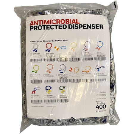 Honeywell Howard Leight Tapered Reusable TPE Corded Ear Plugs, Dispenser Refill Pack, NRR 27, 2000PK DPAS-30W-REFILL