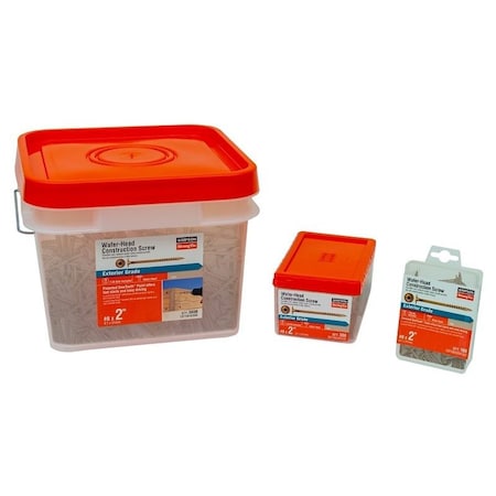 Simpson Strong-Tie Construction Screw, No 8 Thread, 2 in L, Serrated Thread, Wafer Head, 300 CBT08200R300