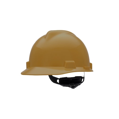 Msa Safety V-Gard Slotted Cap, HDPE, Fas-Trac III Suspension, Type I, Class E, Gold (standard size) 475365