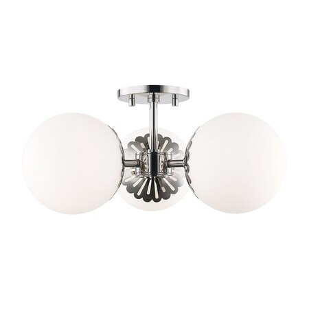Mitzi Paige 3 Light Semi Flush 16.25 In. Polished Nickel H193603-PN