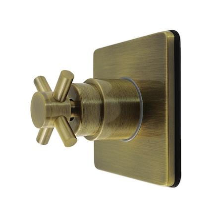 Kingston Brass Single-Handle Six-Way Diverter Valve with Square Trim Kit, Antique Brass KS4043DX