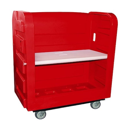 Royal Basket Trucks Linen Cart, Molded Plastic Shelves G36-RDX-TPC-6UNN