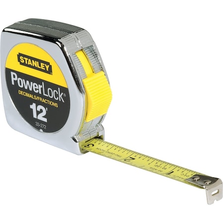 Stanley PowerLock 12 Ft. Fractional/Decimal Engineers Tape Measure 33-272