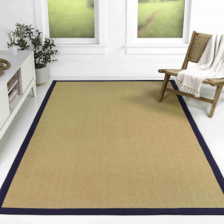 Jonathan Y Camden Farmhouse Cottage Border Jute Natural/Navy 4 ft. x 6 ft. Area Rug KTN100C-4