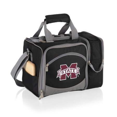 Picnic Time Family Of Brands NCAA Mississippi State Bulldogs Malibu Cooler Picnic BasketBlack with Gray Accents 508-23-175-384-0