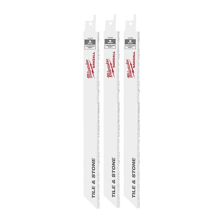 Milwaukee Tool 9" Carbide Grit SAWZALL Blade (3 Pk) 48-00-1430