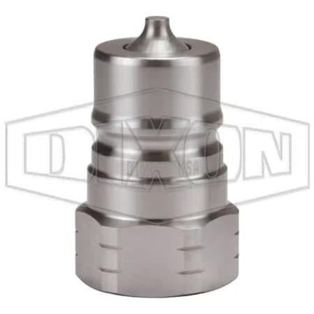 Dixon DQC K Interchange Female Plug, 3/4-14 Nominal, Female BSPP, 316 SSss Steel K6BF6-SS