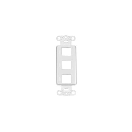 Cable Wholesale Decora Wall Plate Insert, White, 3 Hole for Keystone Jack 302-3D-W