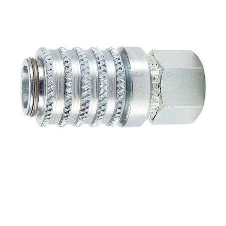 Parker Coupler, Steel Body, Push-to-Connect Lock, 1/4"-18 Thread Size PD242