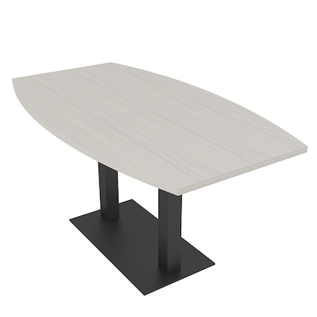 Skutchi Designs Boat Conference Table With Power, 36 in W, 72 in L, Ivory HAR-BOT-36x72-DOU.BK-K458-NA