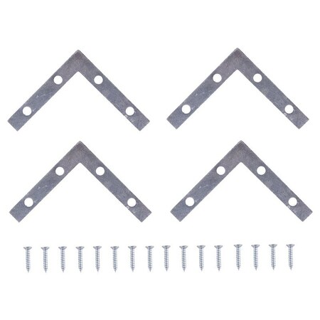 Prosource Corner Brace, 4 in L, 4 in W, 5/8 in H, Steel, Zinc-Plated, 1.8 mm Thick Material FC-Z04-C4PS
