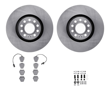 Dynamic Friction Co DFC Brake Rotor with 5000 Brake Pads and Hardware Kit 6512-73249