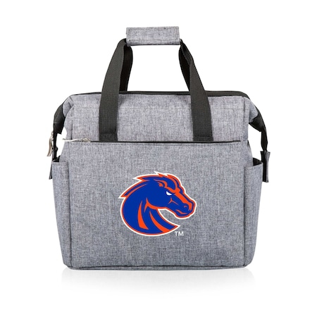 Picnic Time Family Of Brands NCAA Boise State Broncos On The Go Lunch Bag Cooler - Soft Cooler Lunch Box, Heathered Gray 510-00-105-704-0
