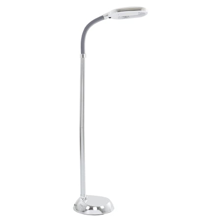 Lavish Home Floor Lamp Full Spectrum Natural Sunlight Lamp with Bendable Neck, Chrome 72-1242S