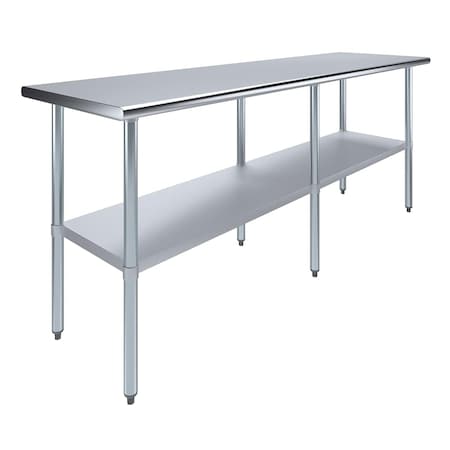 Amgood 24 in. x 84 in. Stainless Steel Table, Metal Utility Kitchen Prep Work Table, NSF AMG WT-2484-Z