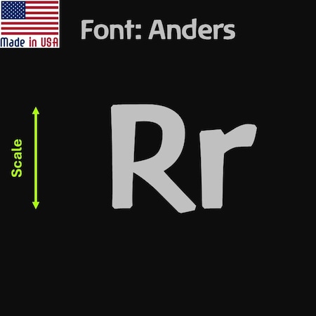 Aacc Self-Adhesive Vinyl Letter: R, Scale: 3 cm. Color: Silver Font: Anders by, 4PK AACC-Anders-UR-Silver-M3x4