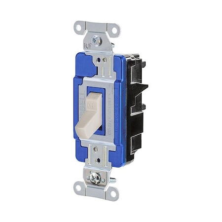 Hubbell WallSwitch, 1/2hp, Toggle, 15A, LightAlmond HBL1203STLA