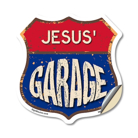 Signmission Jesus's Garage, 18 Inch X 18 Inch, Vinyl Decal SHI-D-18-383-JESUS