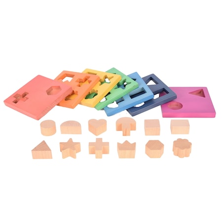 Tickit Rainbow Wooden Shape Stacker 73532