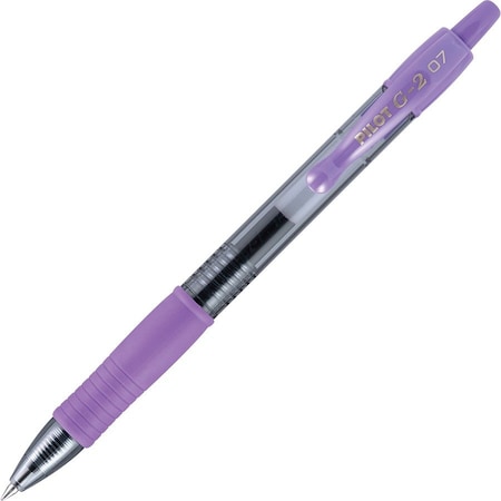 Pilot G2 Gel Retractable Rollerball Pen, Fine, 0.7mm, Purple Ink, Dozen 31029