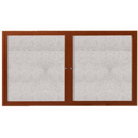 Aarco Outdoor Enclosed Bulletin Board w/ Al Wood Look Finish, Oak Wood Look, Burlap Weave Vinyl, 36''Hx60''W ODCCO3660R