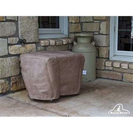 Koverroos III 26 in. Ottoman-Small Table Cover- Taupe - 26 L x 26 W x 16 H in. 36650