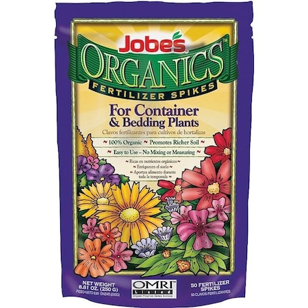 Jobes Fertilizer Spike Bag, Spike, GrayLight Brown, Organic Bag 6128