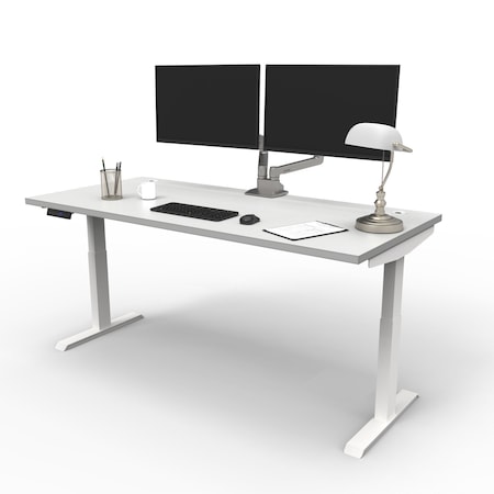 We'Re It Lift It Electric Sit Stand Desk, 46.25 H, 30 W X Laminate wood, metal, White VL22WH6030-459