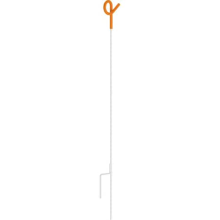 Gallagher Power Fence, Gallagher Standard Pigtail Post, 42 in H, Plastic/Steel, Orange/White G64219