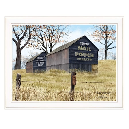 Homeroots Treat Yourself Mail Pouch Barn 3 White Framed Print Wall Art 404502
